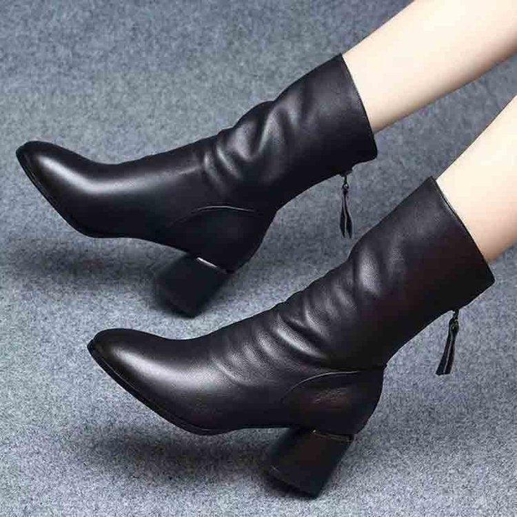 Botas media caña mujer de piel suave - MxZap