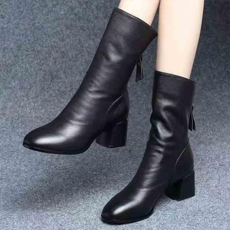 Botas media caña mujer de piel suave - MxZap