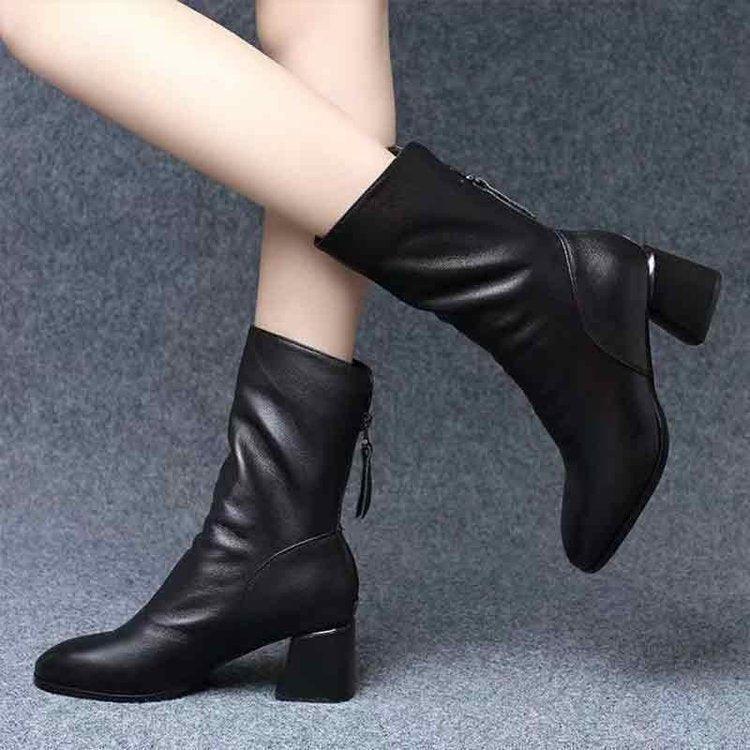 Botas media caña mujer de piel suave - MxZap