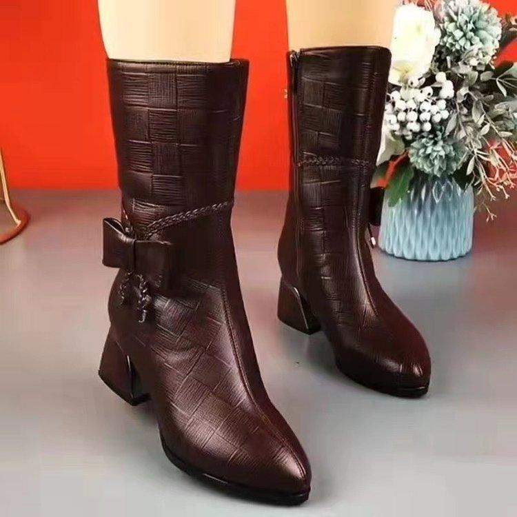 Botas martin con tacón alto y lazo - MxZap