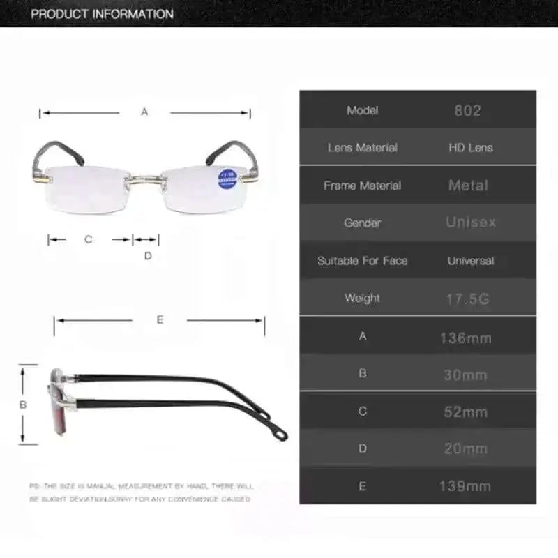 2024 nuevas gafas anti-luz azul con corte de borde sin montura - MxZap