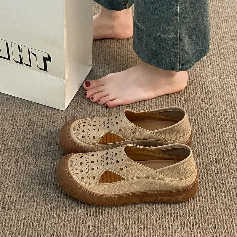 Sandalias suaves y cómodas con punta redonda