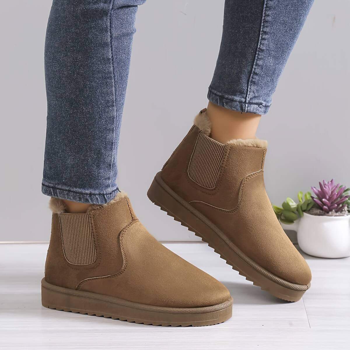 botas de nieve de lana para mujer - MxZap