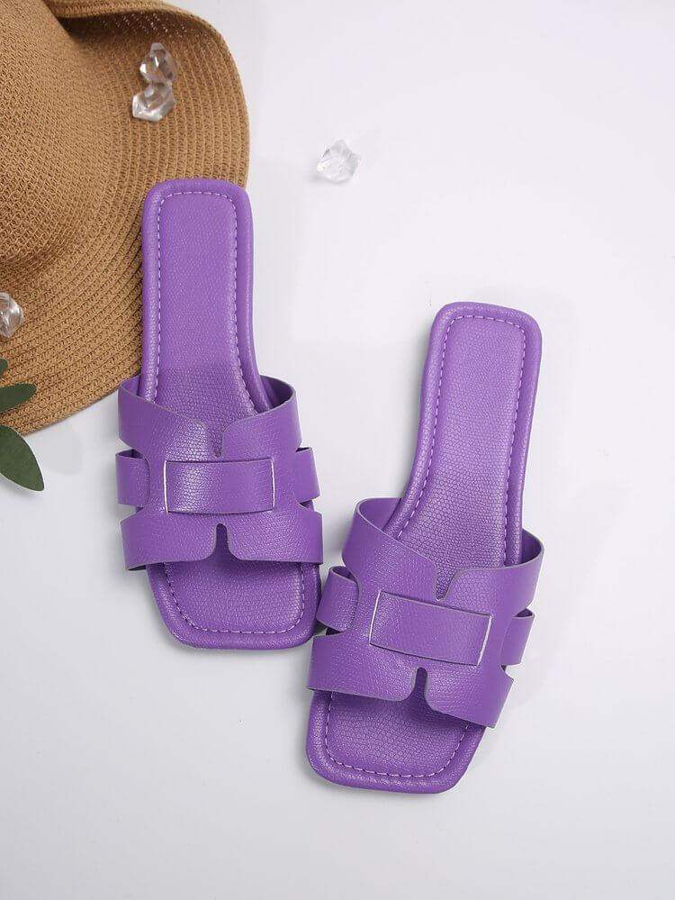 Chanclas planas de banda única para mujer - MxZap