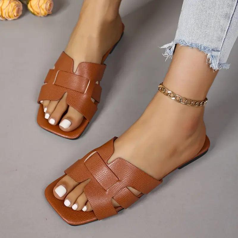 Chanclas planas de banda única para mujer - MxZap