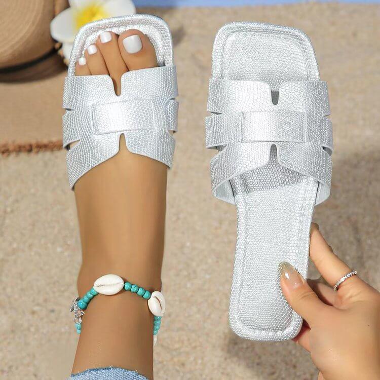 Chanclas planas de banda única para mujer - MxZap
