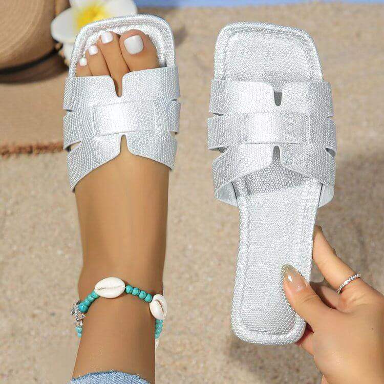Chanclas planas de banda única para mujer - MxZap