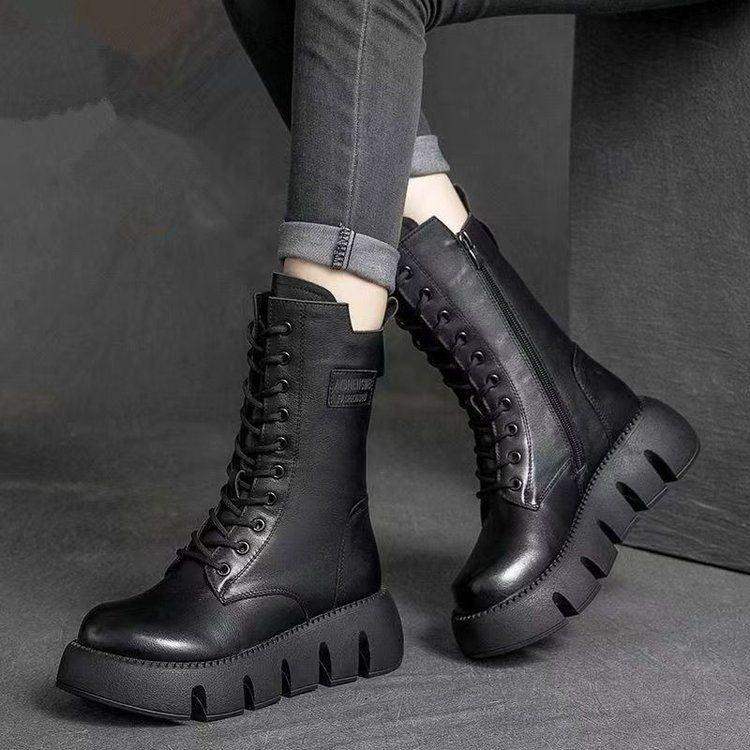 ModaMuseTM 2.0-botas de cuero retro para mujer - MxZap