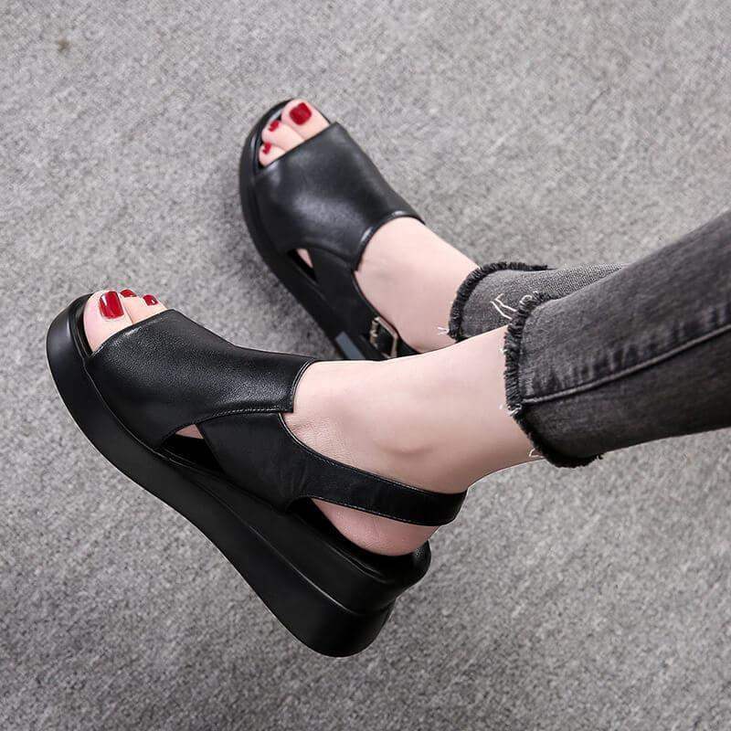 Sandalias boca de pez con hebillas - MxZap