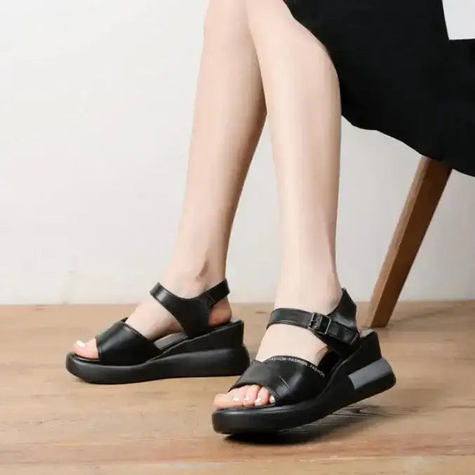Sandalias boca de pez con hebillas - MxZap
