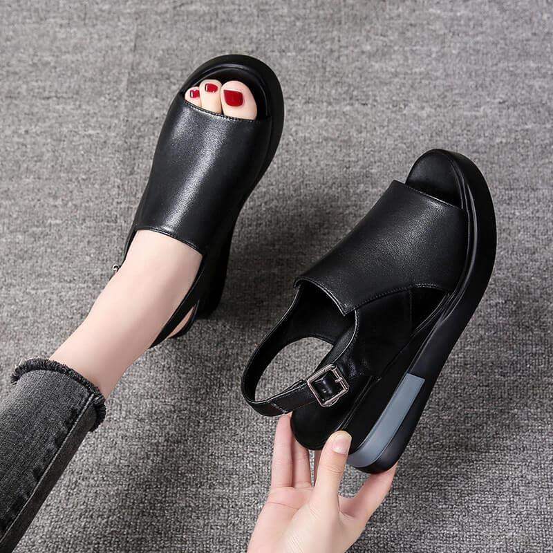 Sandalias boca de pez con hebillas - MxZap