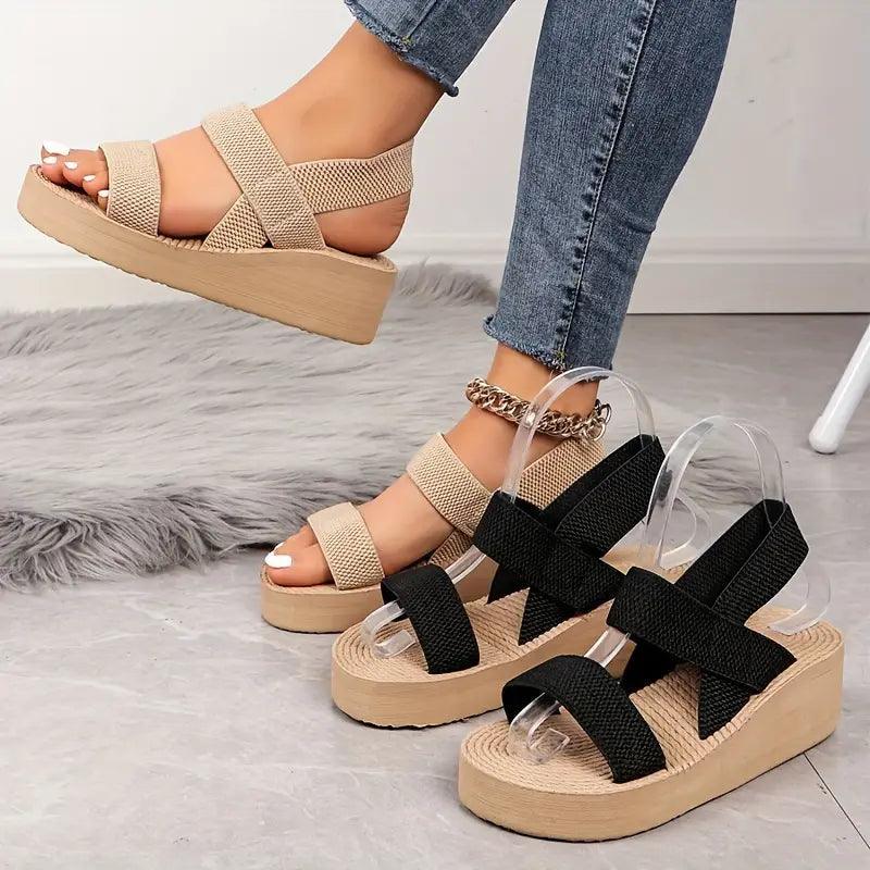 Sandalias elásticas con punta abierta y sin cordones para mujer - MxZap