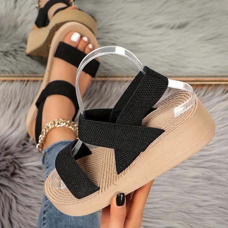 Sandalias elásticas con punta abierta y sin cordones para mujer - MxZap