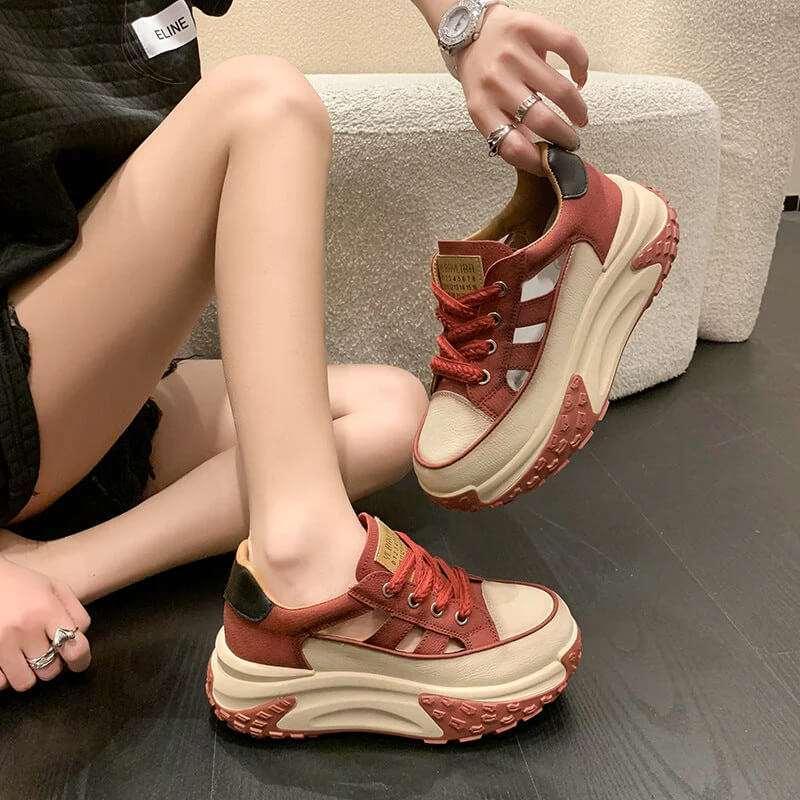 Zapatillas con plataforma hueca