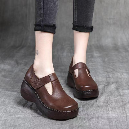 Mocasines retro de punta redonda