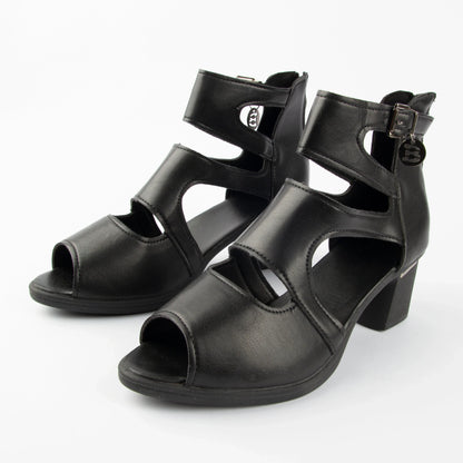 Sandalias romanas de piel suave con boca de pez