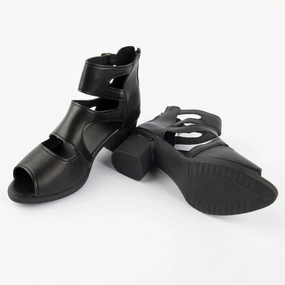Sandalias romanas de piel suave con boca de pez