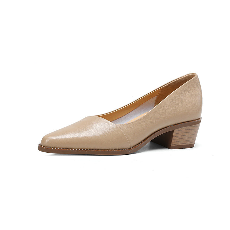 Zapatos de piel suave con punta