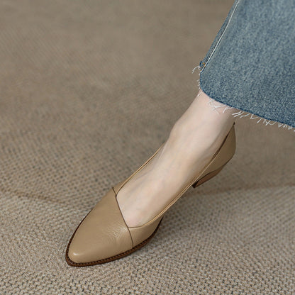 Zapatos de piel suave con punta
