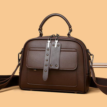 Bolso bandolera retro de piel suave