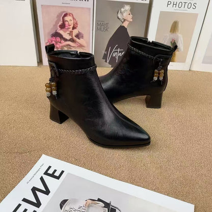 Botines de Piel con Tacón