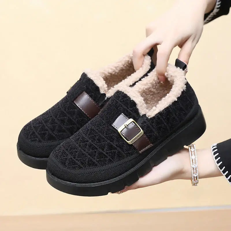 Zapatos de algodón cálido con forro polar