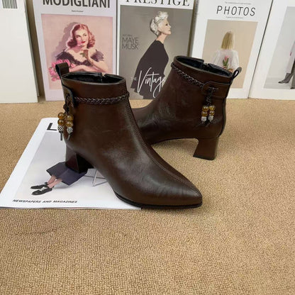 Botines de Piel con Tacón