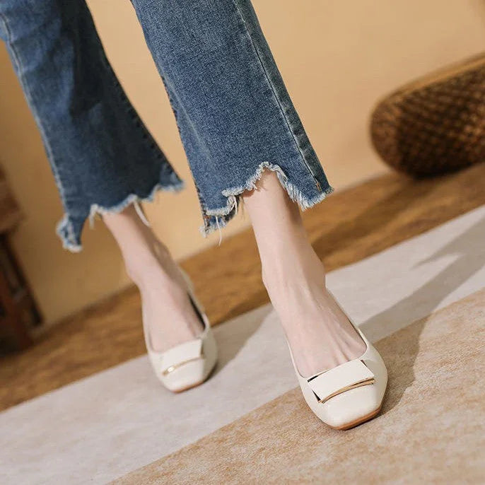 Zapatos de cuero de tacón grueso:No hará que tus pies se sientan cansados