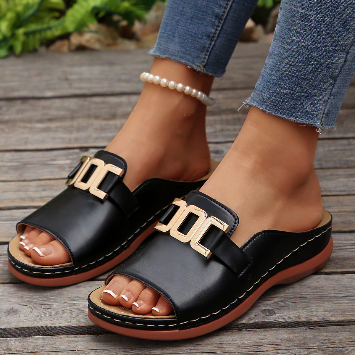 Pantuflas de piel de punta