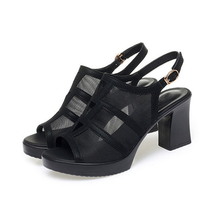 Tacones altos de malla