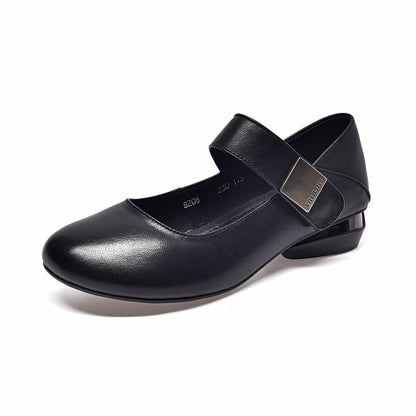 Zapatos de cuero de punta redonda