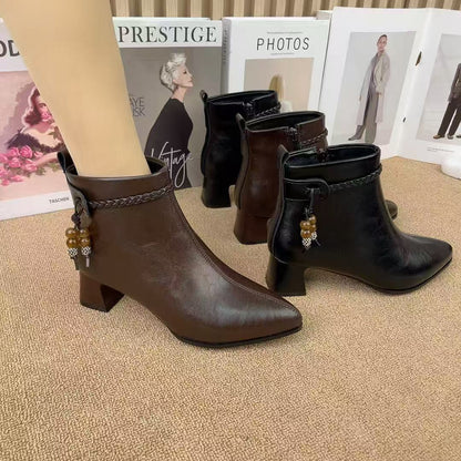 Botines de Piel con Tacón