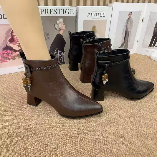 Botines de Piel con Tacón