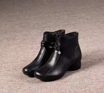 Botines retro de piel suave