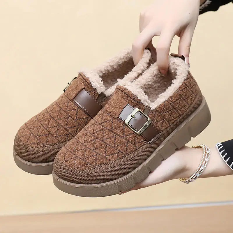 Zapatos de algodón cálido con forro polar