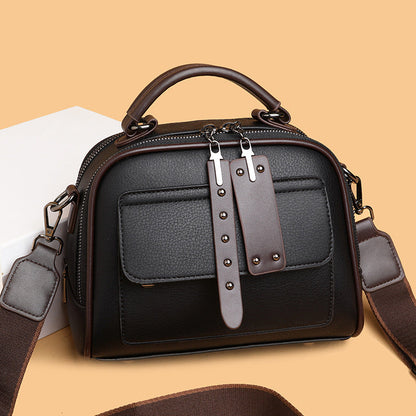 Bolso bandolera retro de piel suave