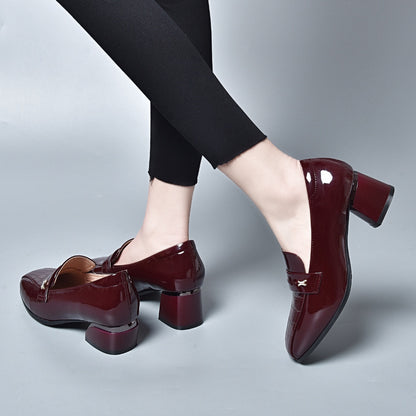 Tacones altos de cuero