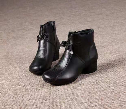 Botines retro de piel suave