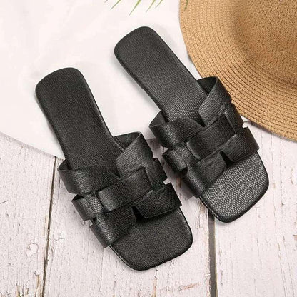 Chanclas planas de banda única para mujer